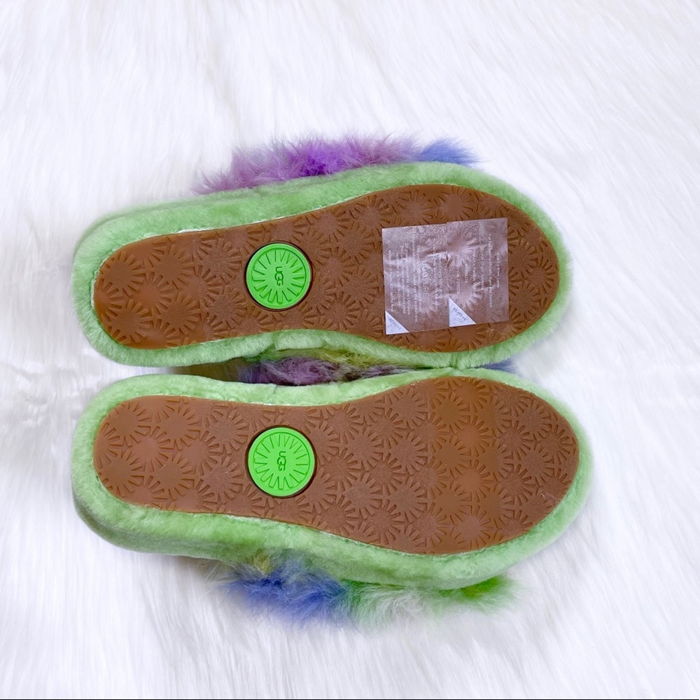 UGG Women’s Fluff Yeah Slide Tie Dye Slipper Sandals In Apple - Picture 6 of 7